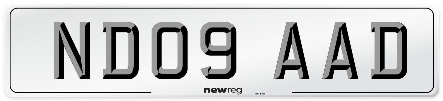 ND09 AAD Number Plate from New Reg